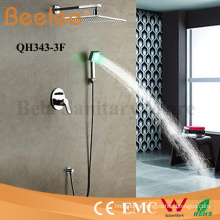 Shower Faucet Self-Powered LED Wall Mount Rainfall Shower Head